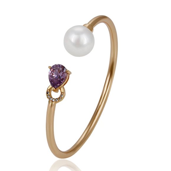 Gorgeous Ruby 18KGP Bangle Bracelet - Picture 4 of 13